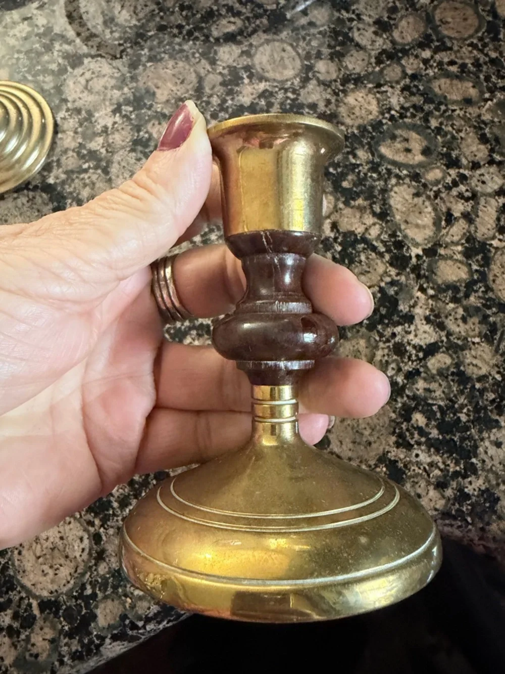 Brass Tartan Accent Candlestick Pair - Classic Home Accent